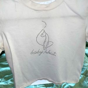 Baby Phat White Crop Top with embellished design